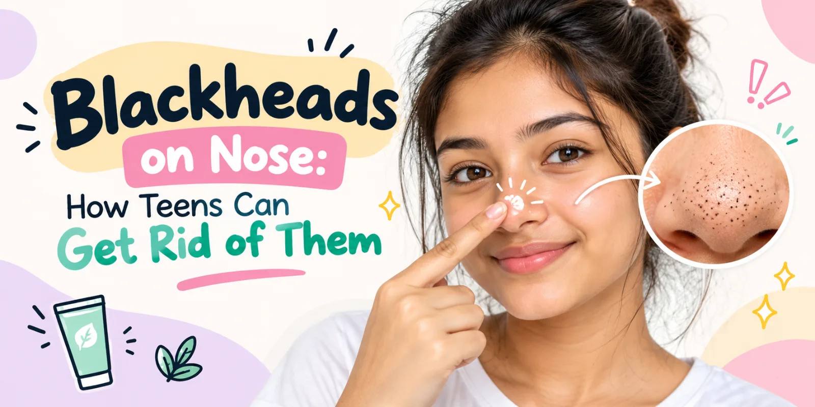 Cover photo illustrating the skincare guide: Blackheads on Nose: How Teens Can Get Rid of Them