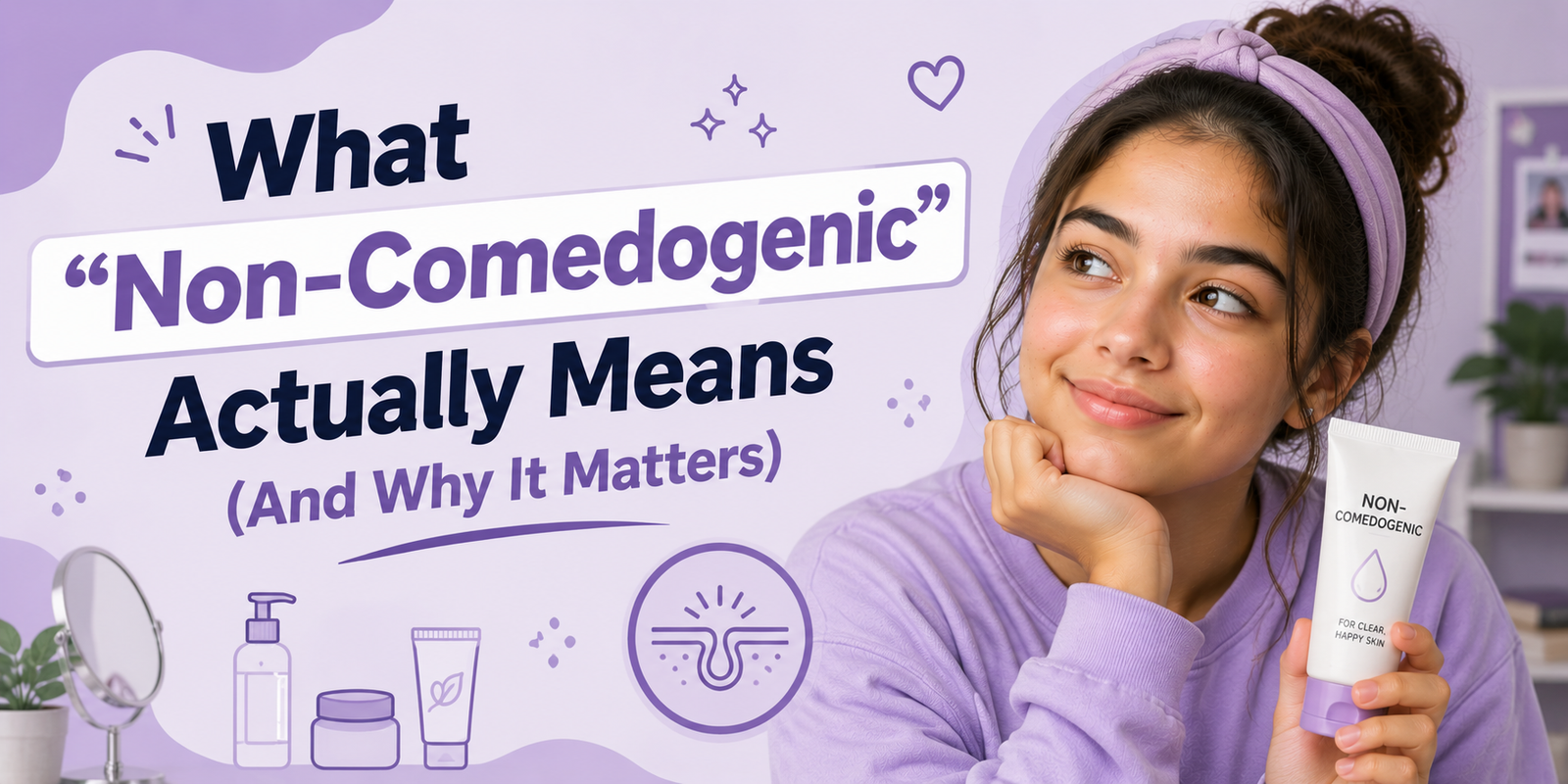 Cover photo illustrating the skincare guide: What "Non-Comedogenic" Actually Means (And Why It Matters)