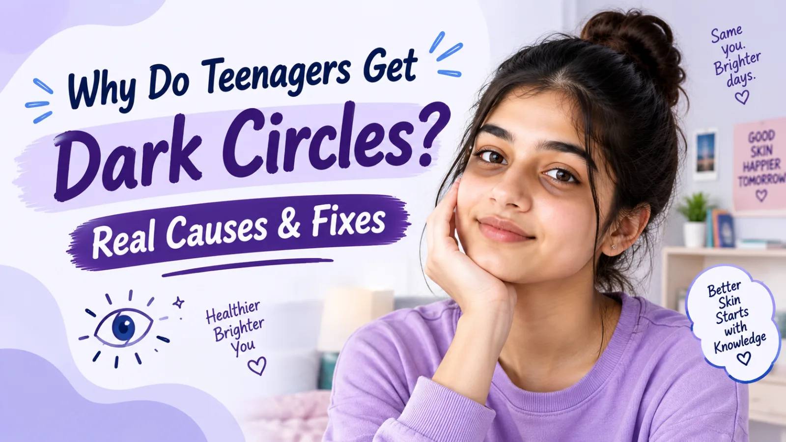 Cover photo illustrating the skincare guide: Why Do I Have Dark Circles as a Teenager?